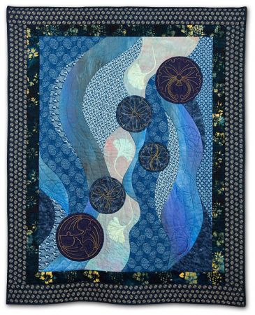 341: Gingko Sashiko on Indigo by Marilyn Korn