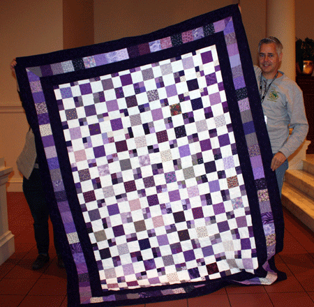 Michael Greenberg - Large Purple and White Quilt