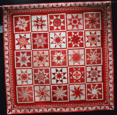 Lucille Poleshuck "Red & White Stars" (Large Pieced)