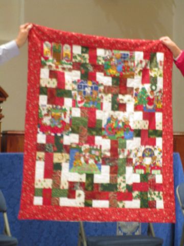 Christmas Quilt with Teddy Bears