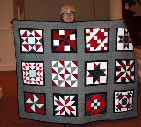 Janice Ewing - Red, Black and White Sampler Quilt