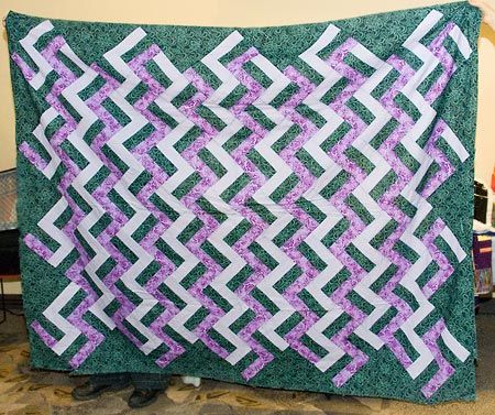 Purple & Green Zig Zag Unfinished 