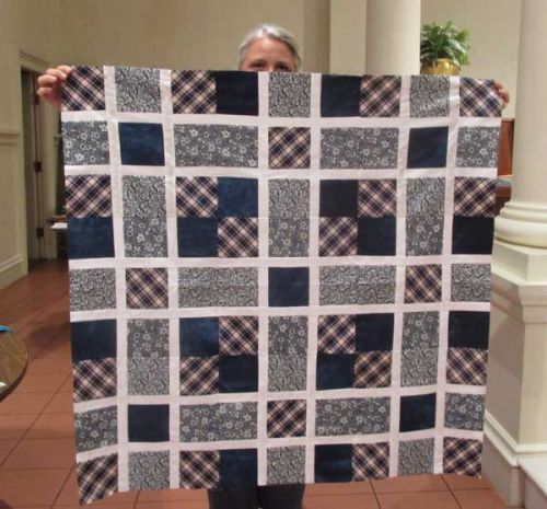 Rebecca Golden - Indigo Block Baby Quilt