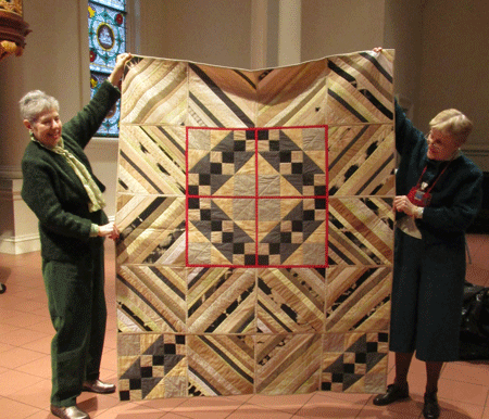 Cream and Grey Strip Quilt