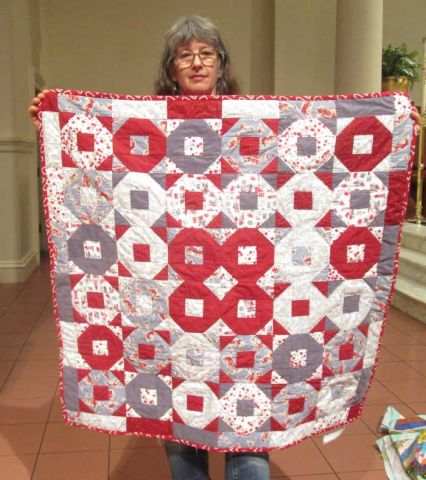 Claire Surovell - Red & Grey Quilt