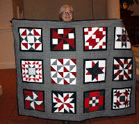 Janice Ewing - Red, Black and White Sampler Quilt