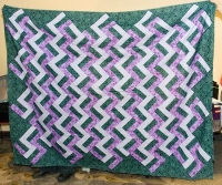 Purple & Green Zig Zag Unfinished