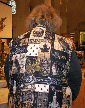 Kitty Squire - Back of "Poe"loween Vest