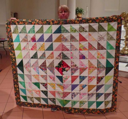 Karen Monath - Half Square Triangle Quilt from SWAP fabrics