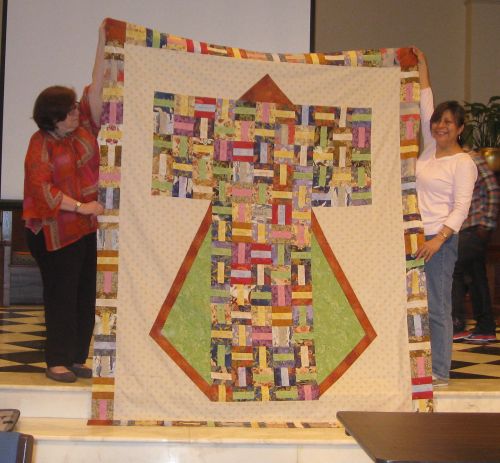 Kimono Quilt presented to Paula Kenney 