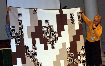Brown and White Quilt
