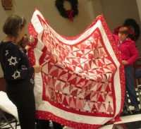 Red and White Christmas Tree Quilt