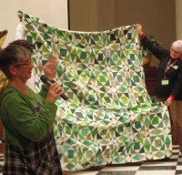 Claire Surovell - Green and White "Storm at Sea" Quilt